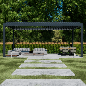 Tente Wasserdicht <span class=keywords><strong>5x3</strong></span> 3x4m pour l'extérieur Pergola motorisée à perche électrique en aluminium entièrement automatique avec lumières - Product Image 3