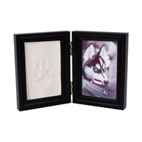 Cadre photo rectangulaire souvenir fait main pour empreintes de pattes d'animaux, en argile, pour chiens et chats, souvenir commémoratif