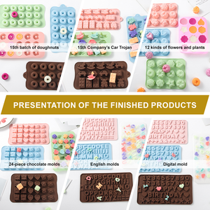 แม่พิมพ์ซิ<span class=keywords><strong>ล</strong></span>ิโคนสำหรับทำเค้กและ<span class=keywords><strong>ช็อกโกแลต</strong></span>แบบกำหนดเอง, ถาดอบขนม DIY, แม่พิมพ์ไอศกรีมซิลิโคนเกรดอาหาร - Product Image 4