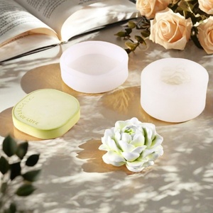 แม่พิมพ์เทียนเรซิ่นรูปดอกไม้พร้อมฐาน แม่พิมพ์ซิลิโคนสำหรับตกแต่งบ้าน แม่พิมพ์เทียนหอม - Product Image 5