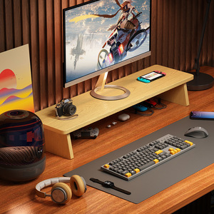 Desktop Computer <b>Riser</b> Stand 2 Tier Rectangle Office <b>Desk</b> Storage Rack For Monitor Laptop Workstation Organization - Product Image 2