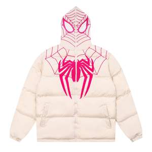 Veste matelassée d'hiver unisexe, grande taille, épaisse, tendance, avec logo personnalisé brodé, imperméable, à capuche, fermeture éclair, décontractée pour l'extérieur - Product Image 5