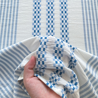Parures de draps jacquard 100 % coton à motifs variés, faible MOQ, drap plat et drap-housse à carreaux et rayures