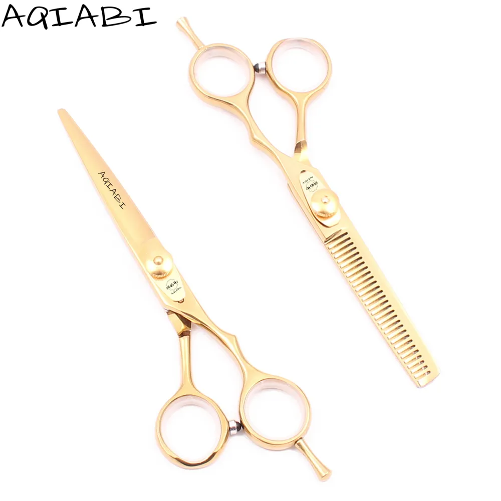 Haircut Scissors 5.5'' 6" JP Steel Hair Cutting Scissors Hairdressing Scissors Barber Shop Gold A1020