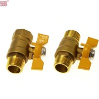 Válvula de Mariposa de Latón de 1/2" Directa de Fábrica, Control Manual de Gas, OEM Personalizable, Mango de Mariposa Amarillo, Rosca Macho