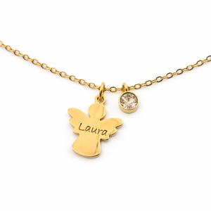 Collar <span class=keywords><strong>de</strong></span> Ángel Guardián DIY con Colgante <span class=keywords><strong>de</strong></span> Disco <span class=keywords><strong>de</strong></span> Acero Inoxidable y Estrella, Dijes <span class=keywords><strong>de</strong></span> Piedra <span class=keywords><strong>de</strong></span> Nacimiento, Collar <span class=keywords><strong>de</strong></span> <span class=keywords><strong>Bautizo</strong></span>, Joyería <span class=keywords><strong>de</strong></span> Incentivo - Product Image 4