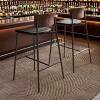 Tabouret haut de gamme contemporain en bois massif et métal, écologique, confortable, pour la maison, l'hôtel, la salle à manger, le bar