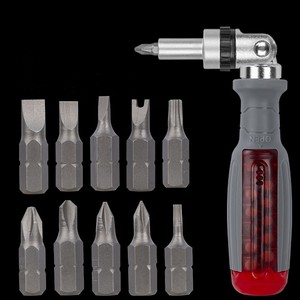 11 in 1 Ratchet Screwdriver Set Telescopic Screwdriver Two-way <b>ABS</b> Handle Adjustment Forward Reverse Multifunctional Bits Driver - Product Image 1