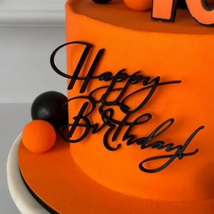 Decoración Lateral de Pastel Acrílica con Diseño de Miel y Dulzura, Feliz Cumpleaños, Negro, 1.3mm, Adorno para Pastel de Cumpleaños - Product Image 3