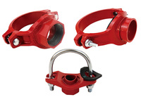 Raccords de tuyauterie en fonte ductile rainurée pour système de protection incendie, raccord en T mécanique haute pression, coude, accouplement, approuvé UL FM