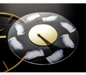 <span class=keywords><strong>นาฬิกา</strong></span>แขวนผนังแบบเข็มควอตซ์เรียบหรูสไตล์มินิมอล หน้าปัดเดียว เงียบ ใช้พลังงานจากแบตเตอรี่ สีดำทอง ตกแต่งบ้าน - Product Image 4