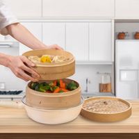 Panier vapeur avec couvercle pour cuiseur à riz traditionnel, design industriel, machine à deux niveaux, cuisson instantanée
