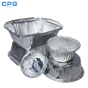 Barquette en aluminium robuste, carrée, à fond profond et structuré, pour la restauration - Product Image 1