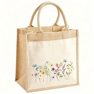 Bolsa de Yute Resistente con Mezcla de Lino, Logotipo Personalizado, Bolsa de Lona Lisa para Regalos y Eventos Promocionales - Product Image 1