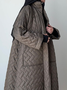Cappotto Invernale Lungo Trapuntato Abaya da Donna, Elegante Giacca Imbottita con Cappuccio, Parka Modesto Imbottito, Abbigliamento Islamico Arabo Dubai 2026 - Product Image 3
