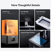 Impresora 3D HALOT-R6 de Aluminio y Resina, Completamente Ensamblada, Color Naranja, para Niños y Principiantes, Fuente de Luz de Alta Precisión, Uso Doméstico