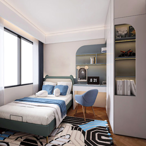 Set di Mobili per Camera da Letto per Bambini di <span class=keywords><strong>Piccole</strong></span> <span class=keywords><strong>Dimensioni</strong></span>, Ecologico e Salvaspazio, Armadio Multifunzionale con Scrivania ad Angolo - Product Image 6