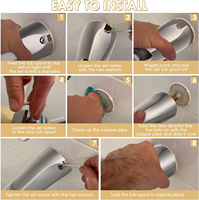Robinet de baignoire en chrome poli avec bec de transfert pour douche pluie, à enfiler pour tuyau en cuivre de 1/2 pouce, pour projets hôteliers, vente en gros, OEM