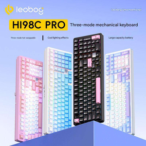 Teclado Mecánico LEOBOG Hi98PRO <span class=keywords><strong>de</strong></span> 98 Teclas, Tri-Modo, con Junta <span class=keywords><strong>de</strong></span> Aluminio, Intercambiable en Caliente, RGB, 4000/8000mAh, para Juegos y Oficina - Product Image 1