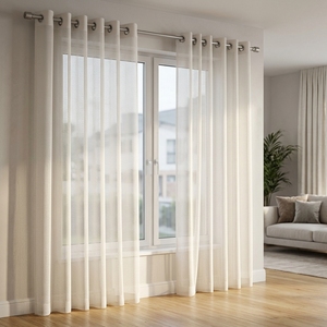 DaiRui - <span class=keywords><strong>Cortinas</strong></span> Translúcidas de Lino Sintético al por Mayor, <span class=keywords><strong>Cortinas</strong></span> de Malla Blanca con Ojales <span class=keywords><strong>para</strong></span> Proyectos Hoteleros y Negocios Minoristas - Product Image 4
