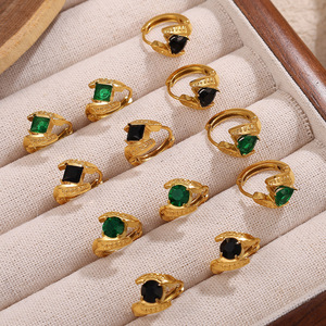 Fashion Stud <b>Earrings</b> Geometric Zinc Alloy 18K Gold Plated Stainless Steel Ear <b>Posts</b> Irregular Design Bezel Setting For Women - Product Image 1