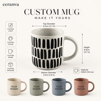 Mug à café en céramique personnalisé 430 ml, mug en grès moucheté, logo personnalisé, emballage couleur pour cadeau d'entreprise, maison, bureau