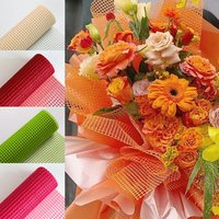 Rouleau de 50 cm x 5 m de maille carrée style coréen pour emballage de bouquets floraux, matériaux d'emballage extérieur pour fleuristes