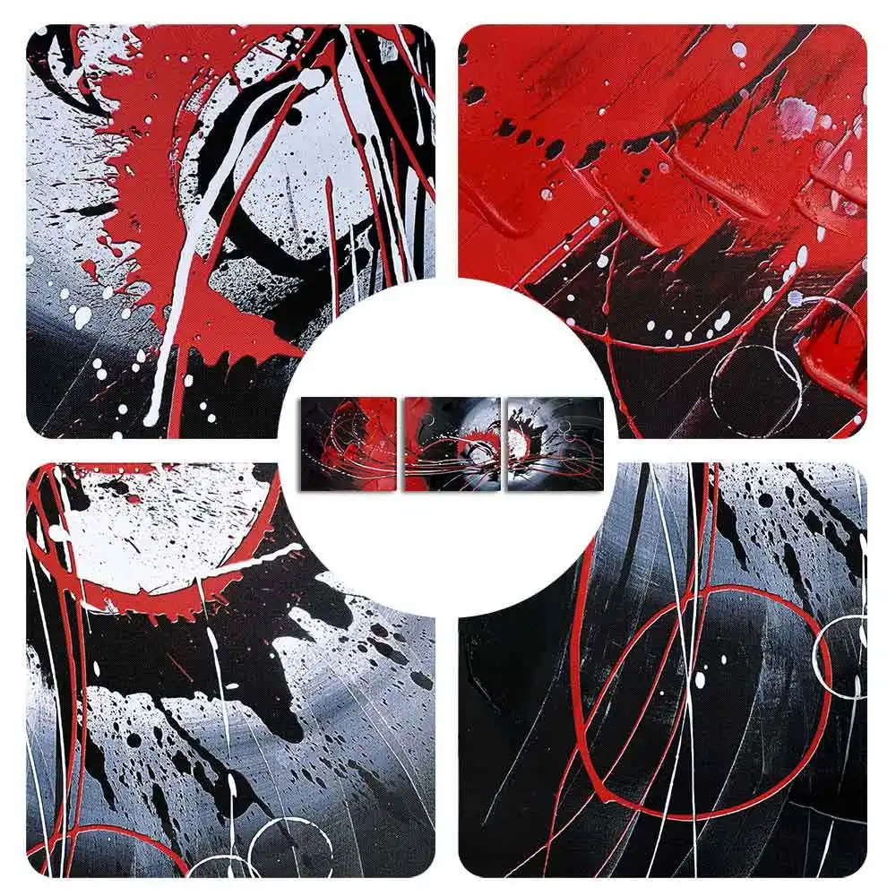 Popular Modern Abstract Art Red And Black Canvas Painting Artwork Personality Wall Art Painting For Home Decoration