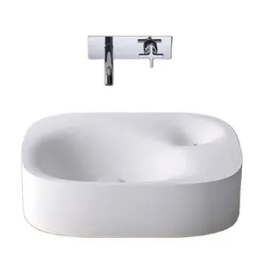 Modern Hotel Bathroom White Ceramic Counter Top Wash Basin Great Material Wash Art Basin