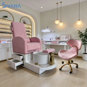 Sillón de Pedicura Moderno Reclinable Eléctrico con Sistema de Jets sin Tuberías, Lámpara LED de 7 Colores, Bañera de Hidromasaje y Drenaje Automático para Uñas - Product Image 1