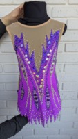 Luxueux motif conception filles gymnastique rythmique compétition Costume brillant strass gymnastique artistique justaucorps Ballet