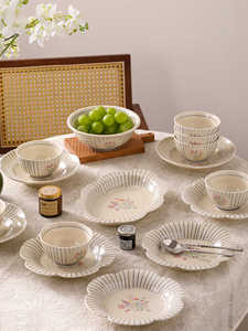 High Quality Factory Sale Blue Stripe Ceramic Dinnerware <b>Sets</b> with Flower Pattern Eco-Friendly & Dishwasher Safe - Product Image 2