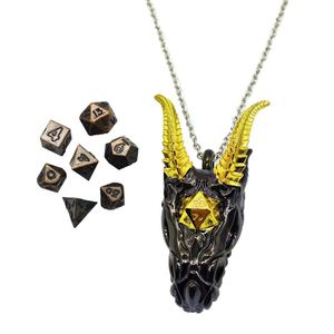 Juego de Dados Poliédricos Metálicos Mini con Estuche de Almacenamiento con Cabeza de Dragón, Accesorios de Juego de Rol D&D TRPG de Aleación de Zinc - Product Image 4