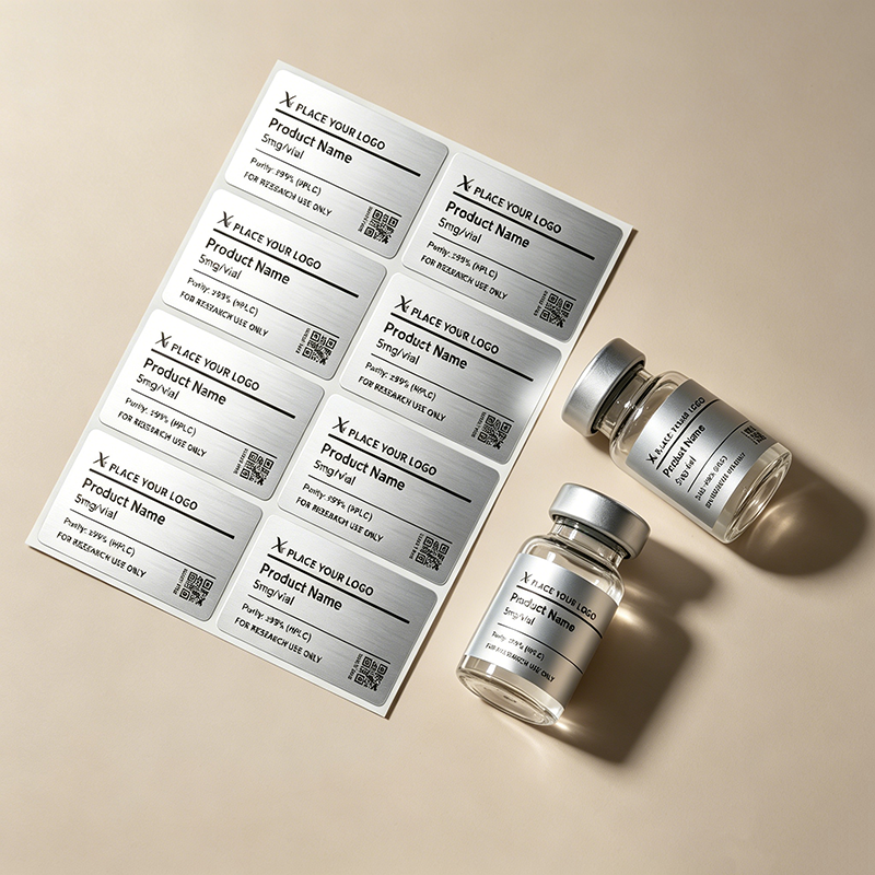 Custom Self Adhesive Vinyl PVC Labels Peptide Small Bottles Waterproof ...
