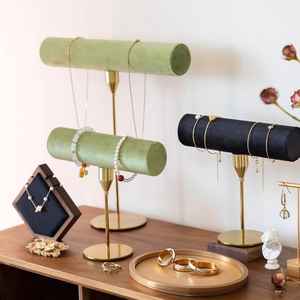 Porte-<span class=keywords><strong>bijoux</strong></span> en métal doré-Porte-bracelet et collier en velours-Présentoir de boutique <span class=keywords><strong>Pro</strong></span> - Store Counter Decor - Product Image 2