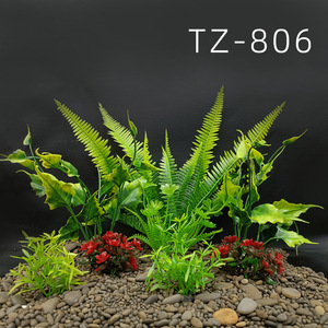 Kit Complet de Micro-Paysage Aquatique pour Aquarium : Plantes Aquatiques, Décorations d'Aquarium, Fleurs Artificielles en Plastique - Product Image 4
