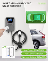Borne de recharge murale pour voiture électrique ZSWINNER 11 kW, station de charge murale intelligente avec écran LCD 4,3 pouces, certifiée CE TUV UKCA