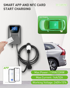 Chargeur de voiture électrique ZSWINNER EV Type 2 11kW Station de recharge murale intelligente avec écran LCD 4,3 pouces Nouveau certifié CE ZS-E314-11kW - Product Image 3