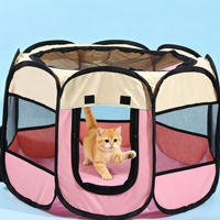 YueChong Cage Octogonale Portable pour Chat / Boîte de Travail pour Chat Anti-Rayures, Tente Clôture pour Animaux Pliable, Cage pour Chien et Chat