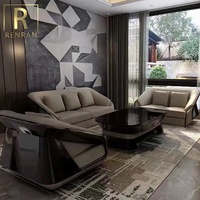 Nouveau canapé en cuir de luxe design moderne, ensemble de canapés en cuir de Dubaï, meubles de salon pour hôtel et villa