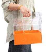 Boîte cadeau transparente en PVC Tondo pour fête, bouquet de fleurs, sac à main, pot de fleurs transparent, sacs de transport pour gâteaux