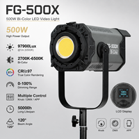 FG 500X JIXIO Lumière de studio professionnelle COB 500W Haute puissance RGB Bi-couleur 2700-6500K Modes de contrôle multiples Éclairage photographique
