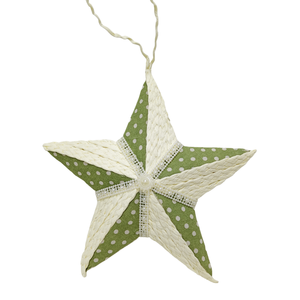 Adorno de Estrella de Tela <span class=keywords><strong>Estilo</strong></span> <span class=keywords><strong>Boho</strong></span> <span class=keywords><strong>Chic</strong></span>, Decoración de Estrella con Encaje y Puntos de <span class=keywords><strong>Estilo</strong></span> Vintage, Adorno Colgante para Ventana o Árbol - Product Image 1