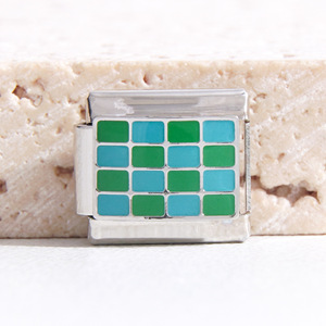Pulsera Modular Italiana Serie Checkerboard, Desmontable, Combinable, Accesorios de Joyería DIY, Unisex, Regalo - Product Image 2