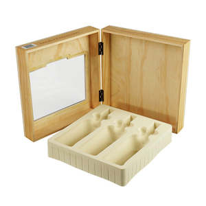 Caja de Regalo de Madera para 3 Botellas de Vino, Hecha a Mano, con Ventana, Acabado Barnizado Reciclable, Forma Rectangular, Personalizable - Product Image 6