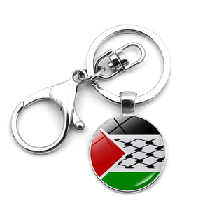 Promocional moda Aleación de Zinc plateado Palestina bandera colgante girar llavero Metal Palestina llavero personalizado Palestina - Product Image 1