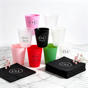 Gobelets en plastique PP personnalisés anti-UV, sans BPA, jetables, avec logo imprimé sur mesure, 8oz, 10oz, 12oz, 16oz, 9oz, gobelets givrés pour mariage, flexibles - Product Image 1
