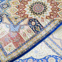8x10ft indien fait à la main persan rouge Qum Polyester turc prix fait à la main vivant 2023 tapis en soie