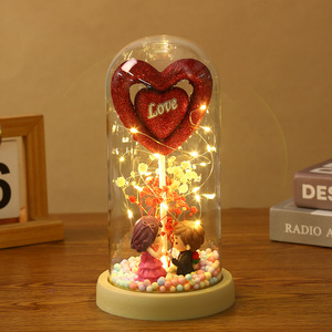 All'ingrosso regalo amante di san valentino coperchio di plastica luminosa fondo nero bacio <span class=keywords><strong>amanti</strong></span> ornamenti fiori decorativi piante - Product Image 2