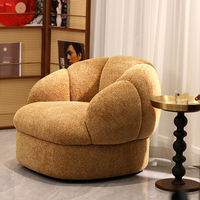 Fauteuil de détente moderne en tissu, fauteuil lounge avec structure en bois massif, siège d'appoint pour salon et hôtel